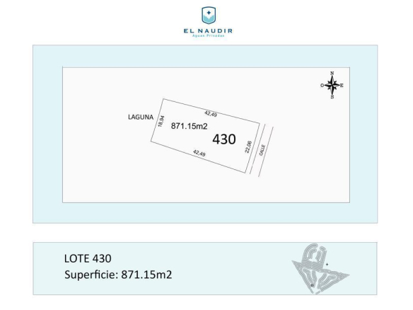Venta Lote a Laguna Barrio El Naudir con proyecto incluido