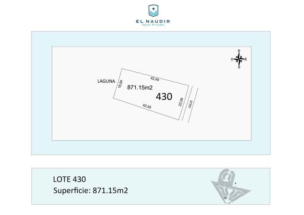 Venta Lote a Laguna Barrio El Naudir con proyecto incluido